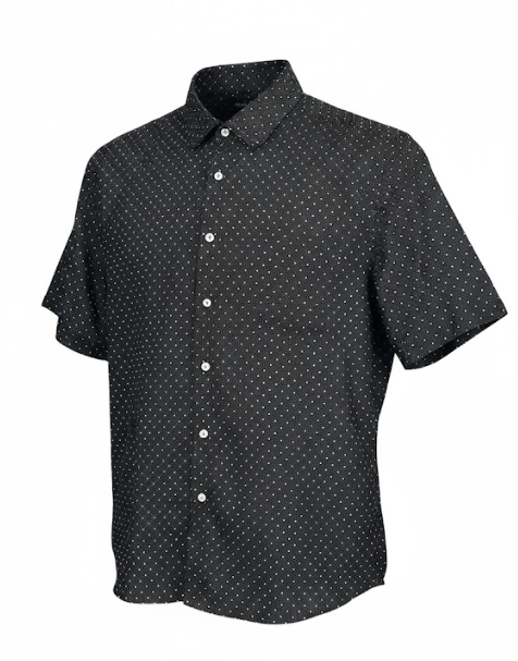 Men's Casual Shirt - Black Micro Dot