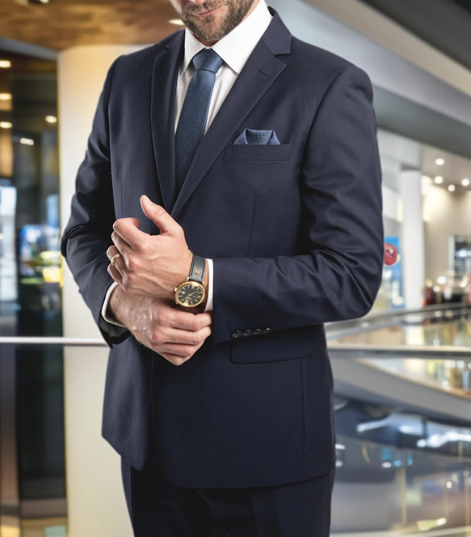 Superfine 100% Wool - Navy Blue Suit