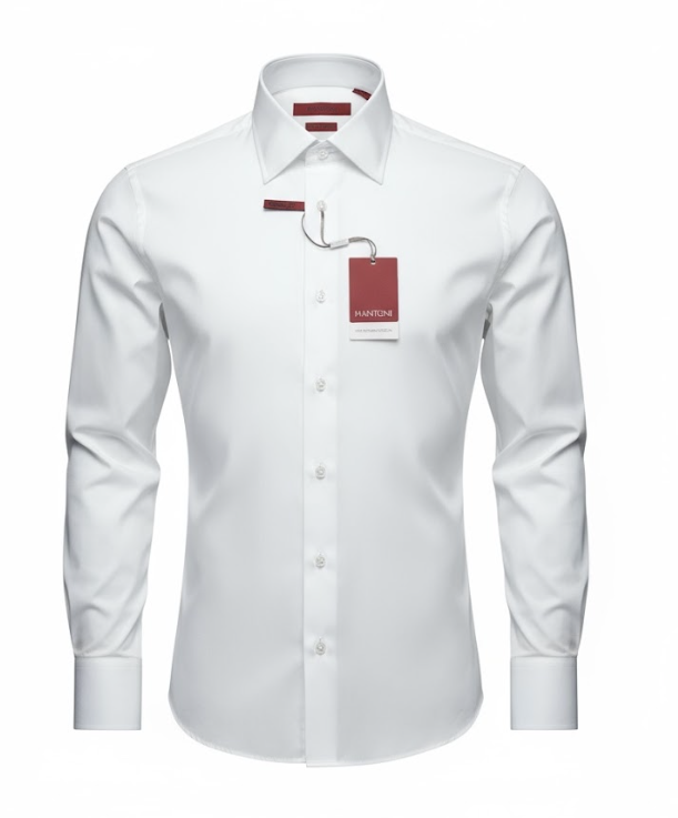mantoni dress shirts MANTONI Men's Dress Shirt White Blue Multi Stripes BARRELCuff Sleeves