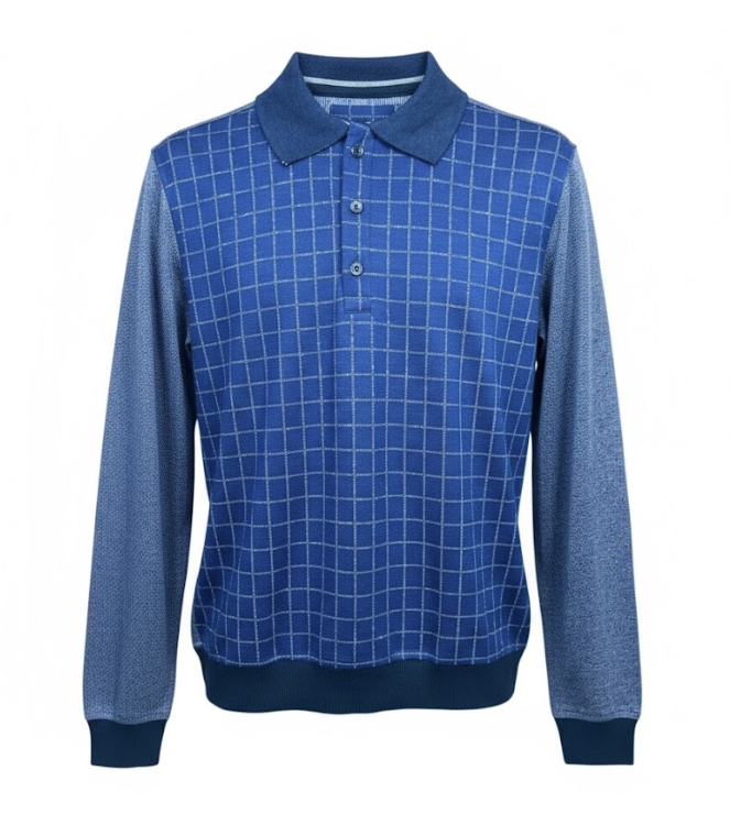 Enzo - Business Casual Top in Navy Check