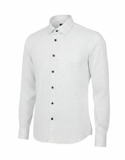 Steven Land - Micro Dot Dress Shirt - White