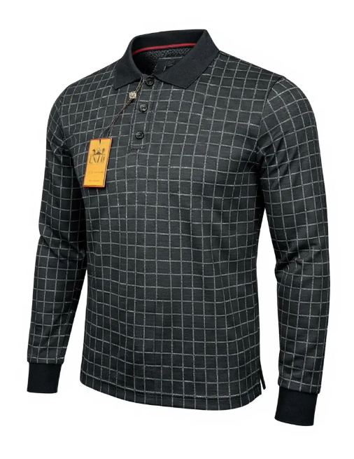 Enzo - Business Casual Top in Black Check