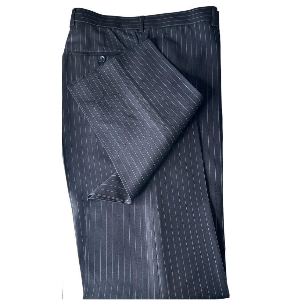 Sophisticated Italian Style - Navy Pinstripe Suit