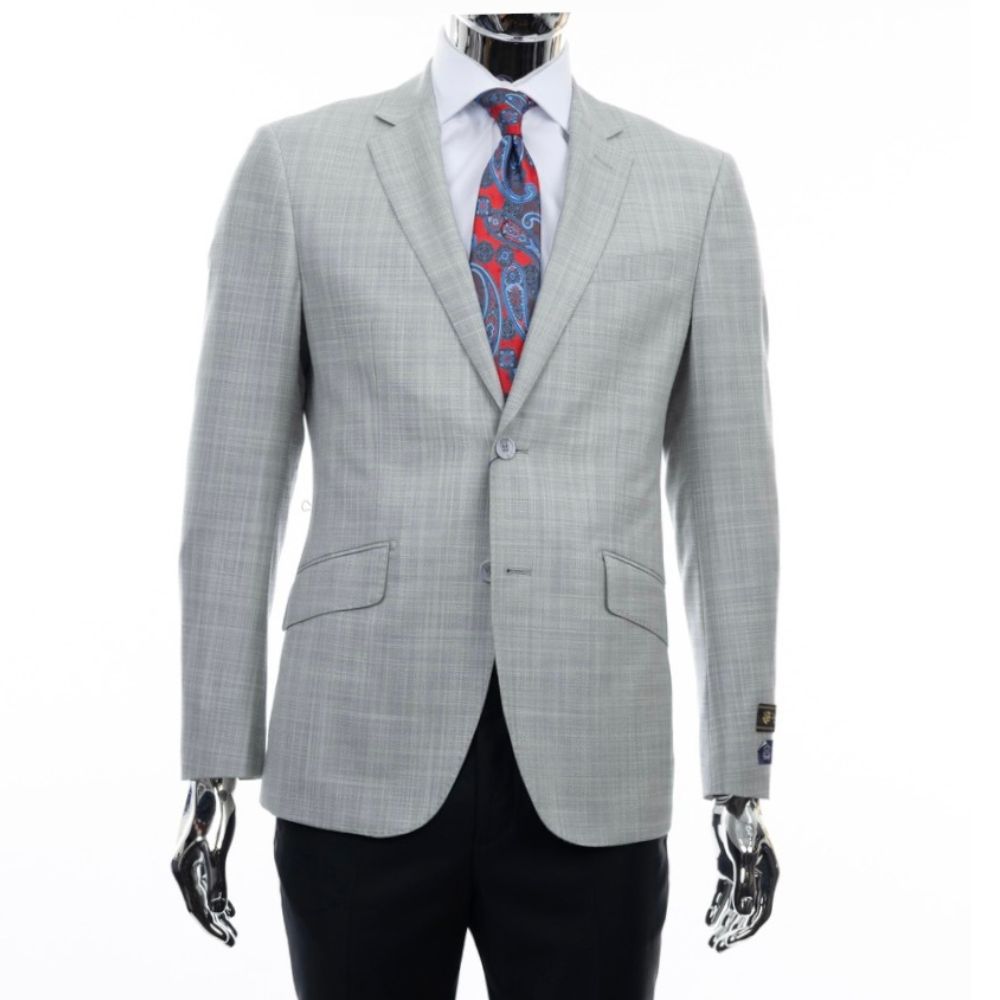 Finest Italian Luxe 2-Button Suit in Light Grey