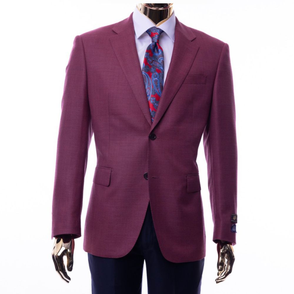 Elegant Modern Fit Blazer in Burgundy