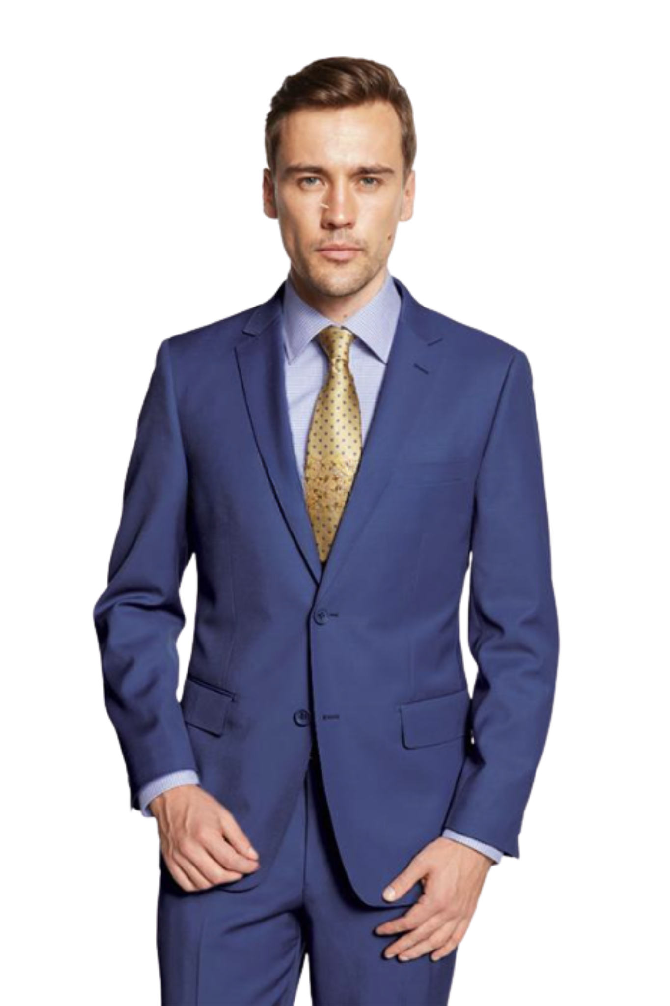 Premium 100% Wool Italian - Blue Suit