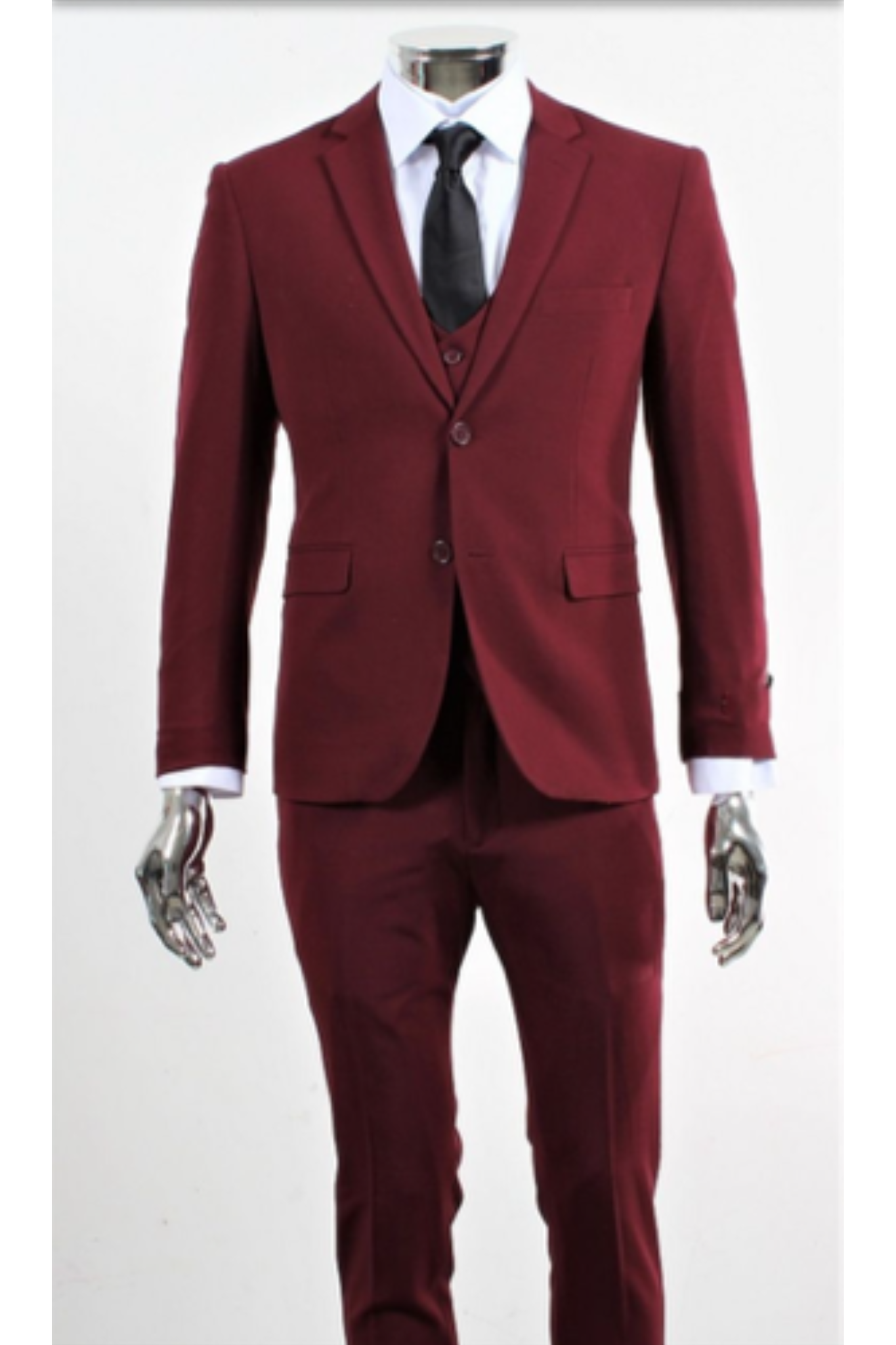 Vintage-Inspired Men's Fashion - Slim Fit Burgundy Suit