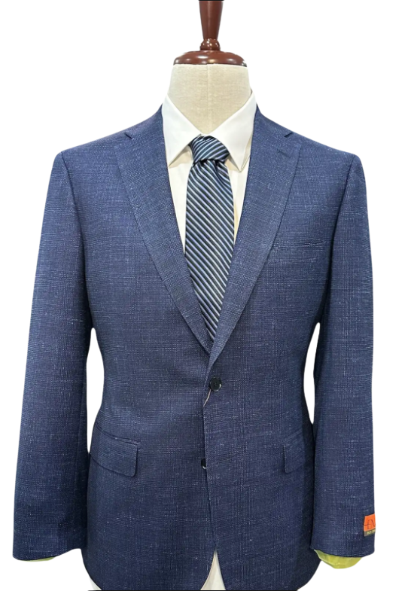 Premium Wool Italian - Blazer - Blue Texture
