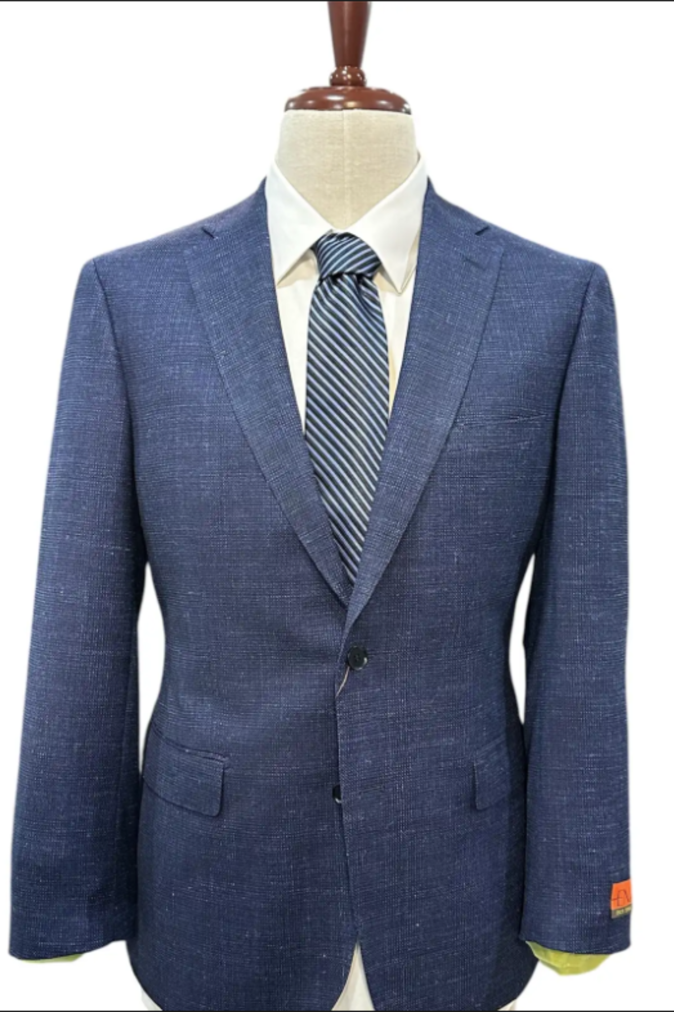 Premium Wool Italian - Blazer - Blue Texture