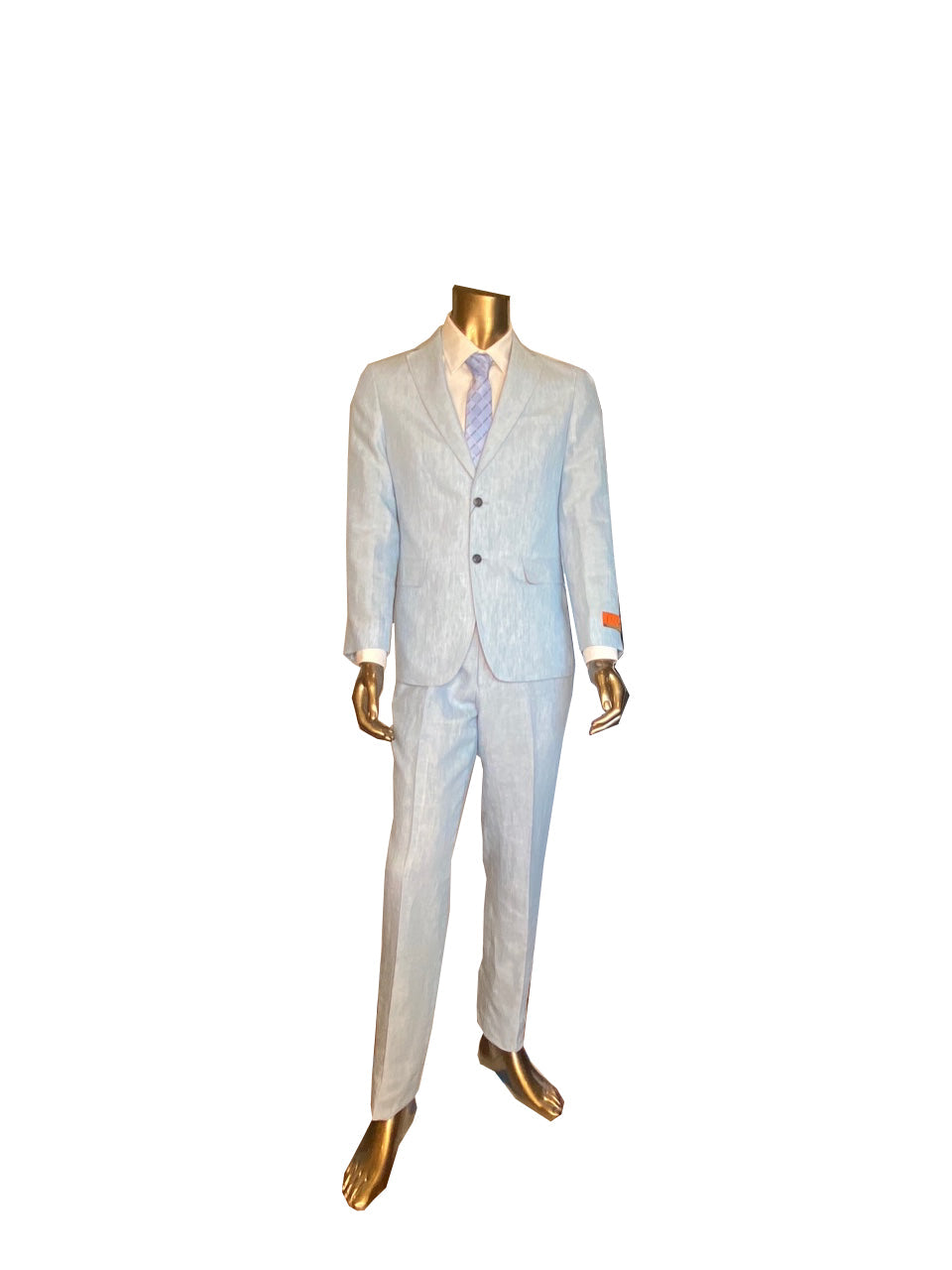 Premium 100% Wool Italian - Light Blue Linen Suit