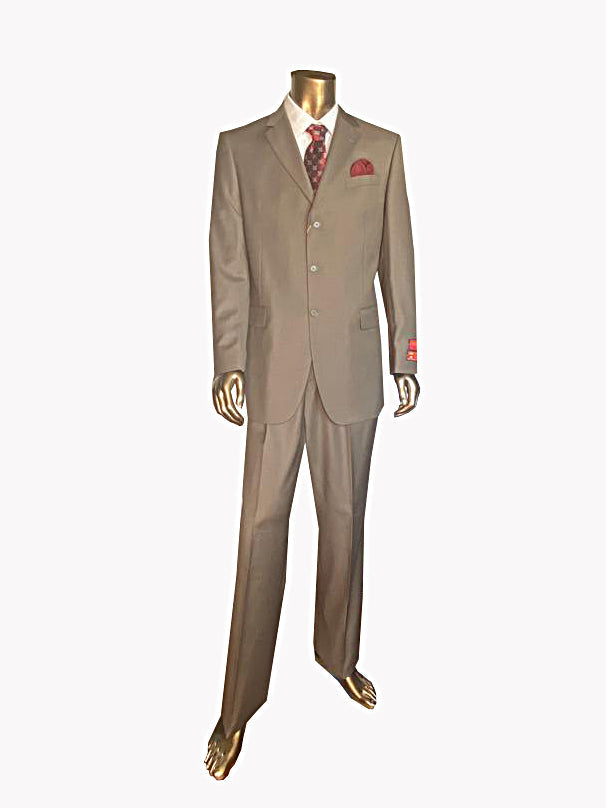 Superfine 100% Wool - 3 Button Suit in Tan