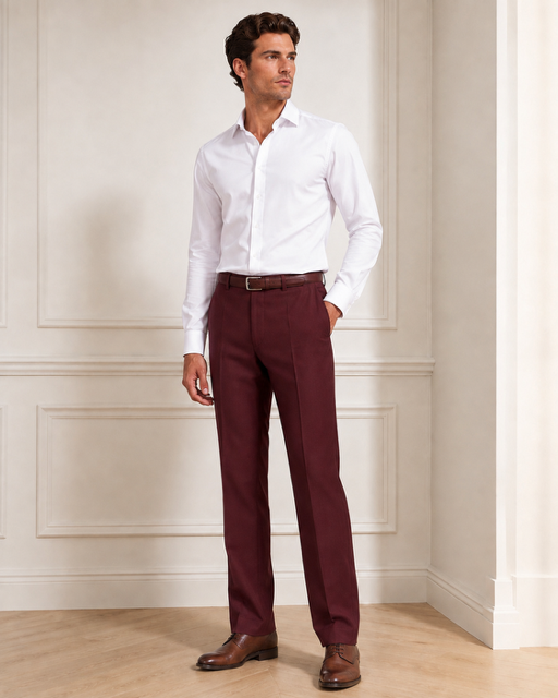 Burgundy - Classic Fit Pants