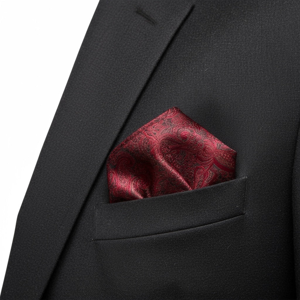 Burgundy Paisley Handkerchief