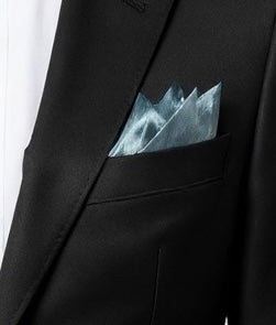 Pre-Folded Silver Gray Handkerchief