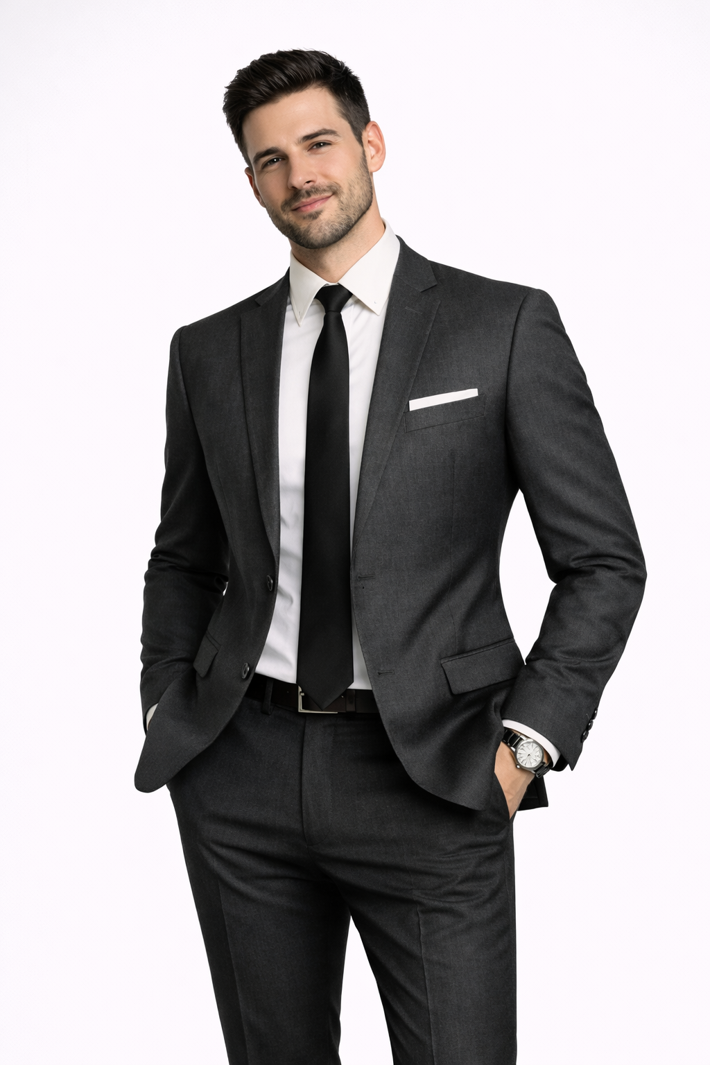 Retro 2 Piece Suit in Charcoal Grey