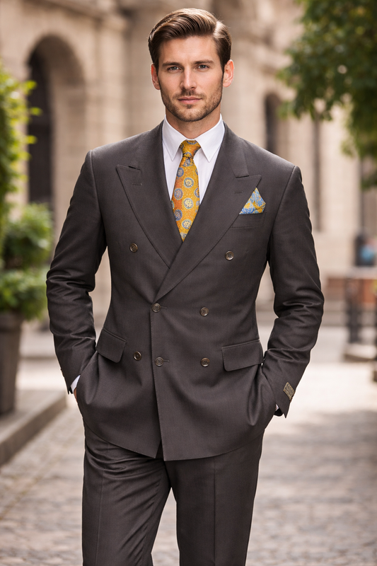 Premium 100% Wool Italian - Olive Suit & Pleat on Pants
