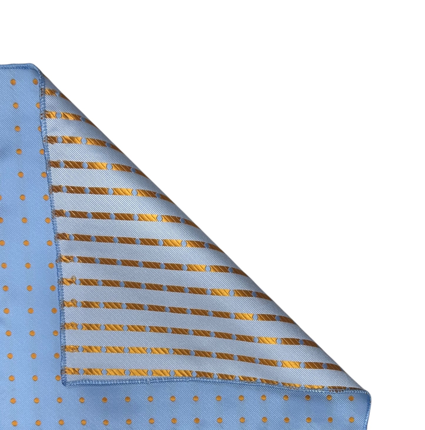 2 Sided Light Blue & Gold Handkerchief