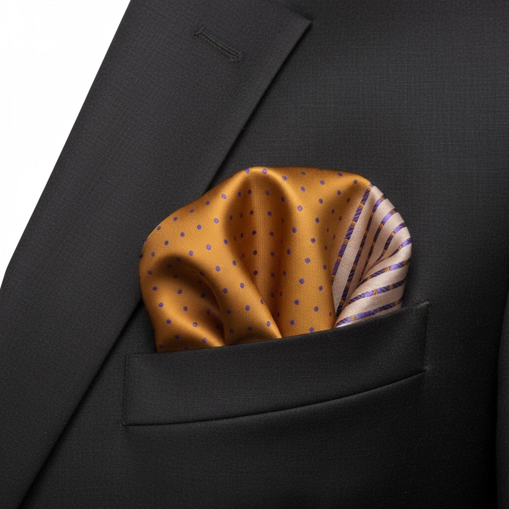 2 Sided Orange & Purple Handkerchief