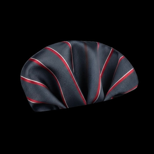 Black & Red Stripe Handkerchief