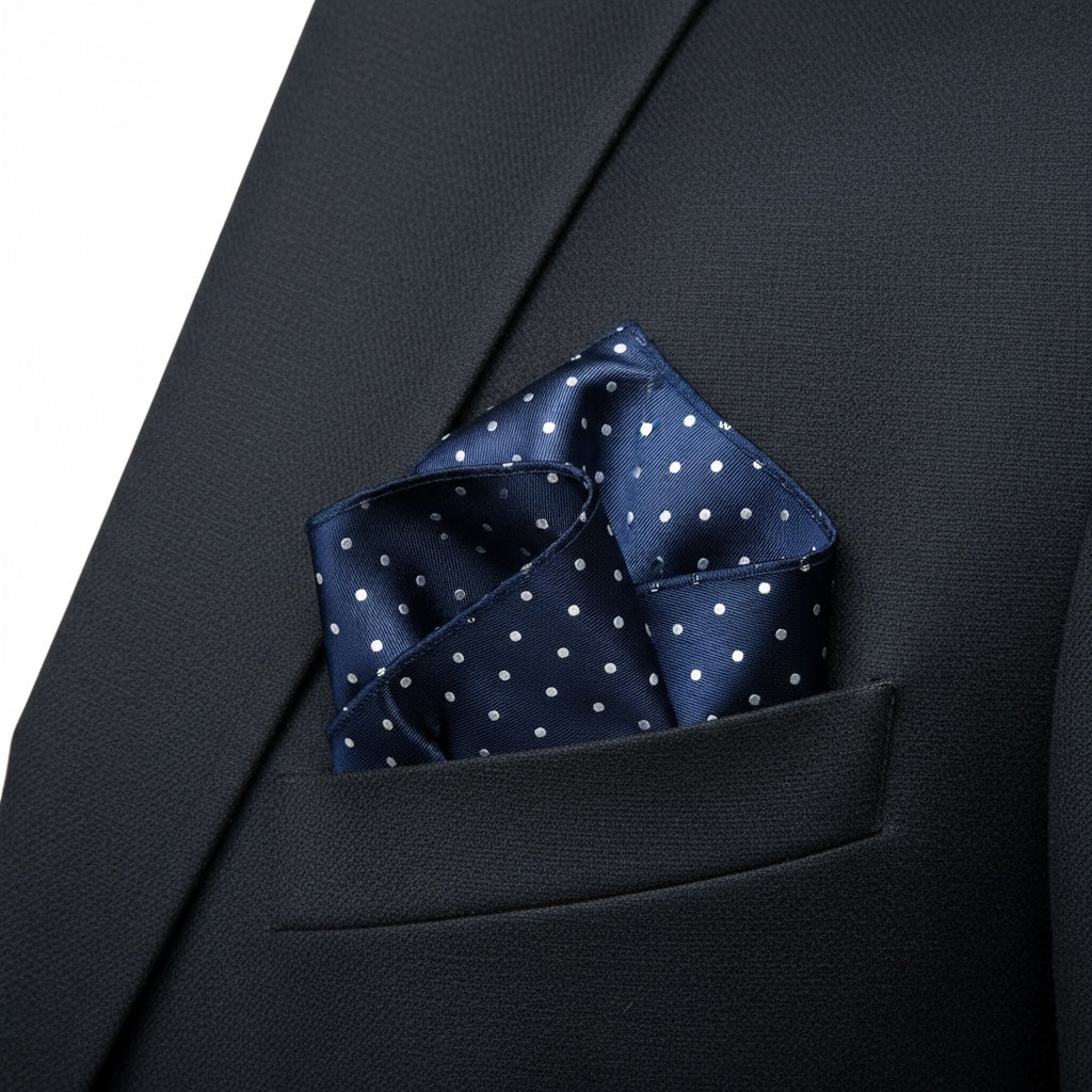 2 Sided Navy Blue Handkerchief