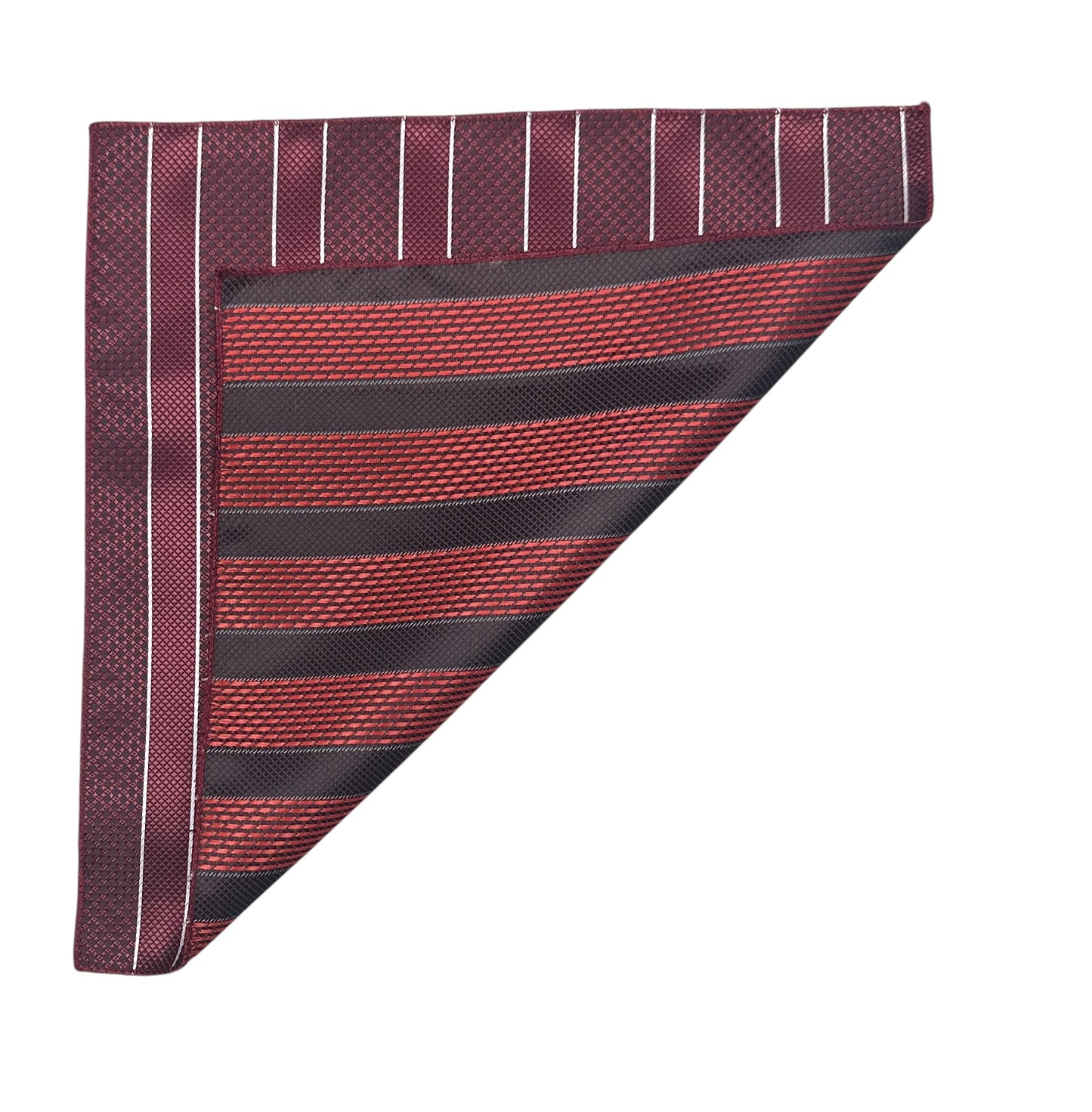 2 Sided Burgundy Stripe Handkerchief