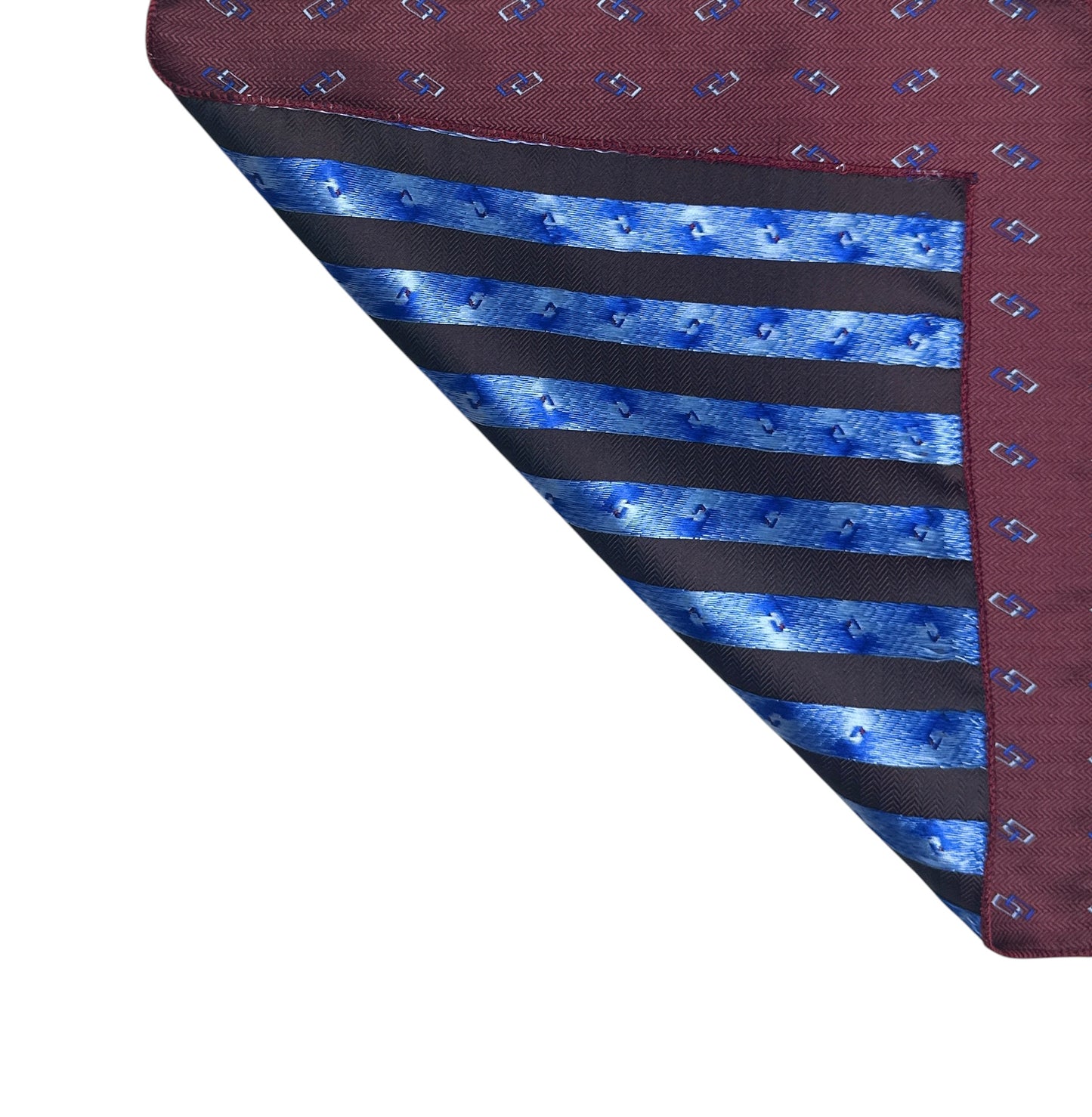 2 Sided Burgundy & Blue Handkerchief