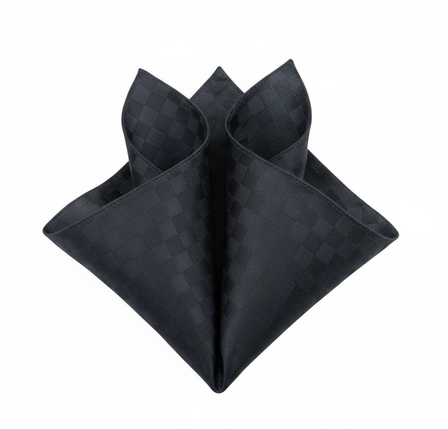 Black Checkered Pattern Handkerchief
