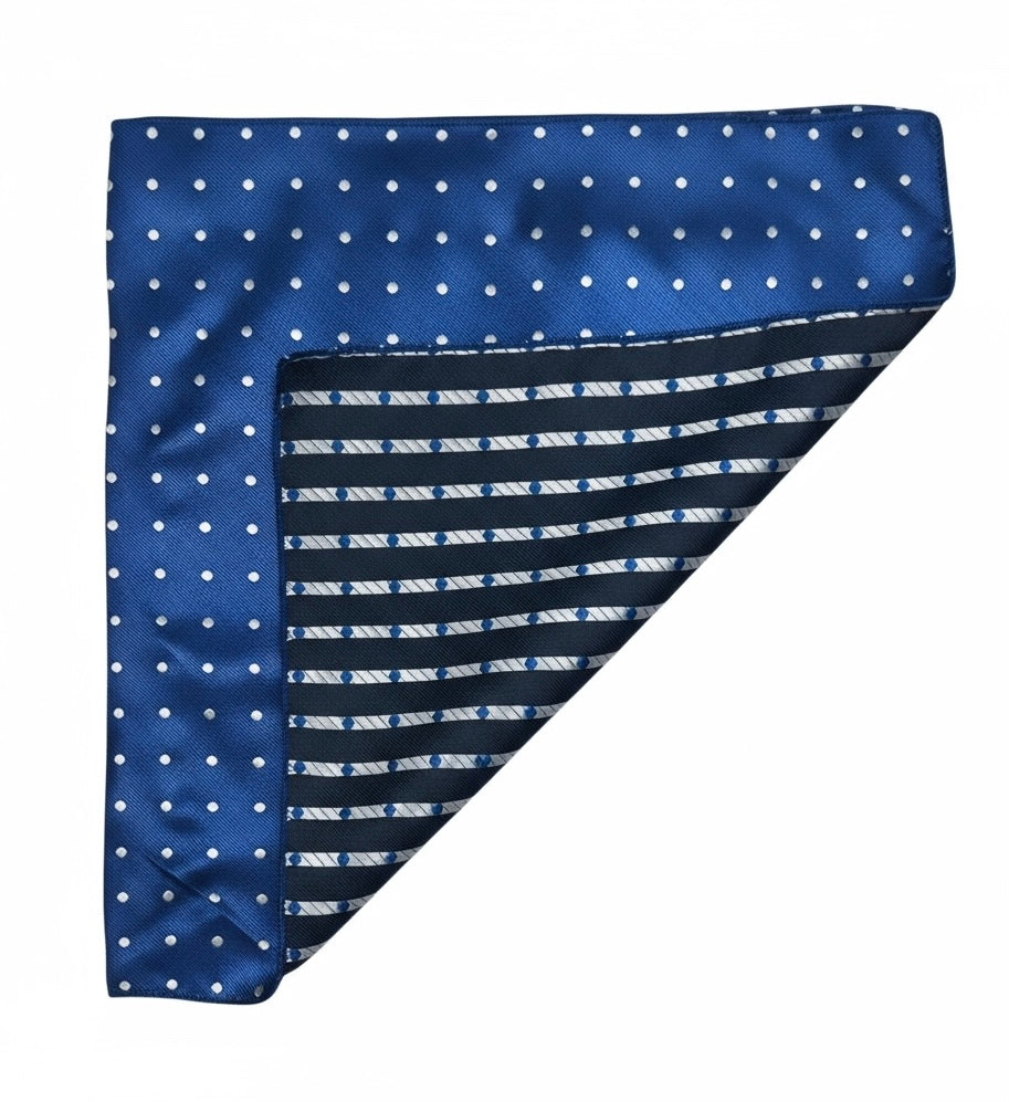 2 Sided Blue Polka Dot Pattern Handkerchief