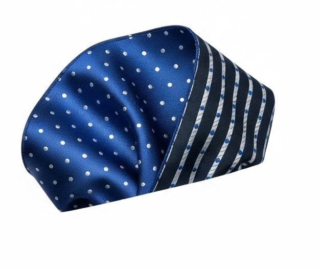 2 Sided Blue Polka Dot Pattern Handkerchief