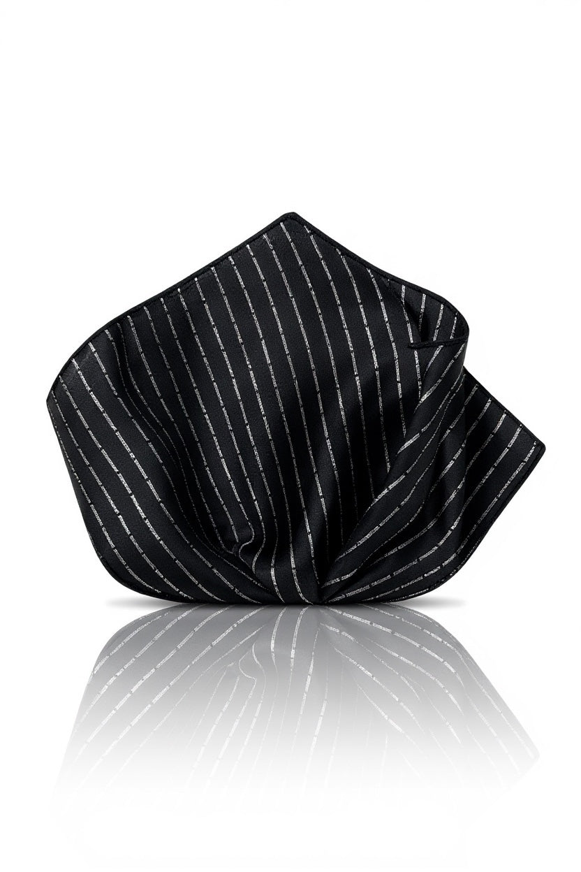 2 Sided Black & Silver Handkerchief
