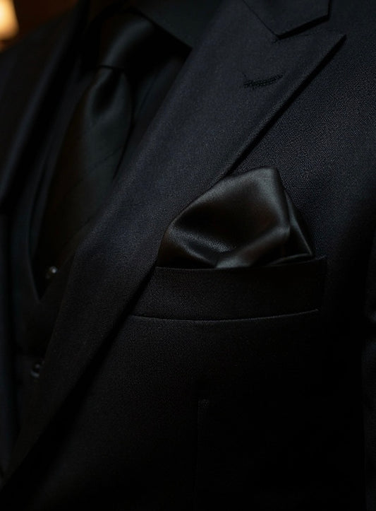 Solid Black Handkerchief