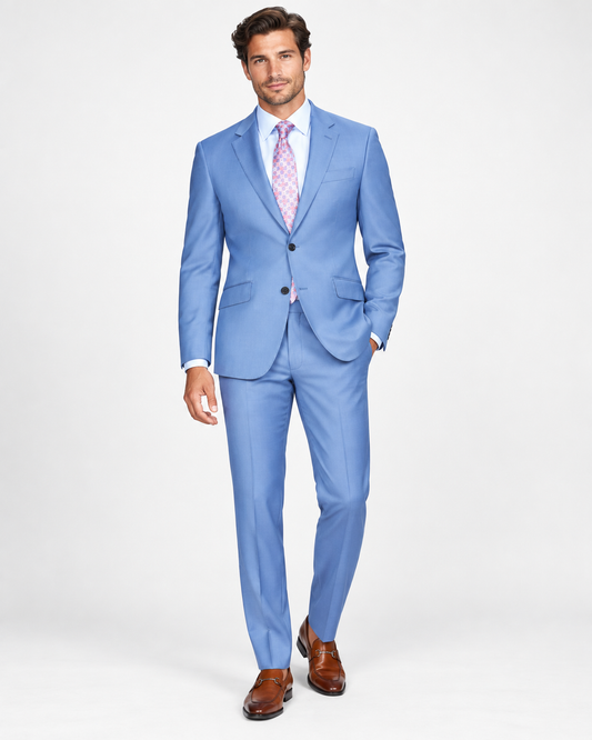 Finest Italian Luxe Suit in Light Blue
