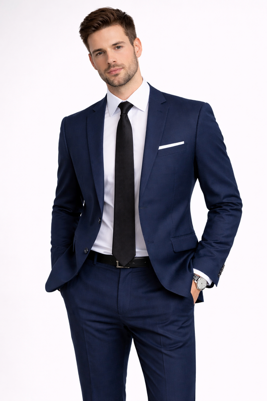 Retro 2 Piece Suit in Navy Blue