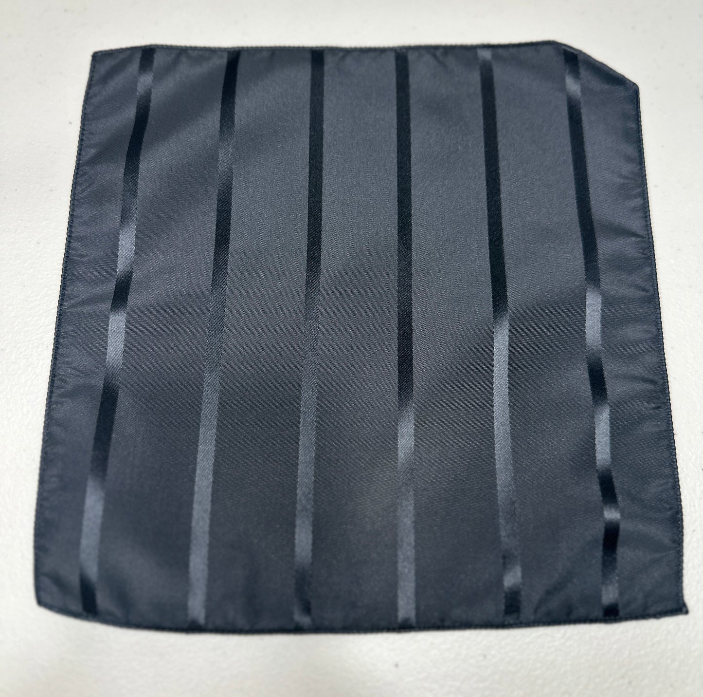 Black & Black Stipe Handkerchief
