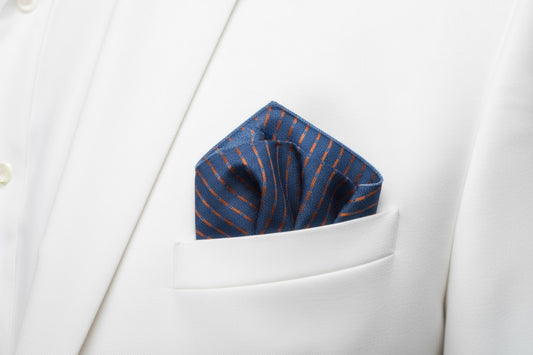 2 Sided Blue & Rust Handkerchief