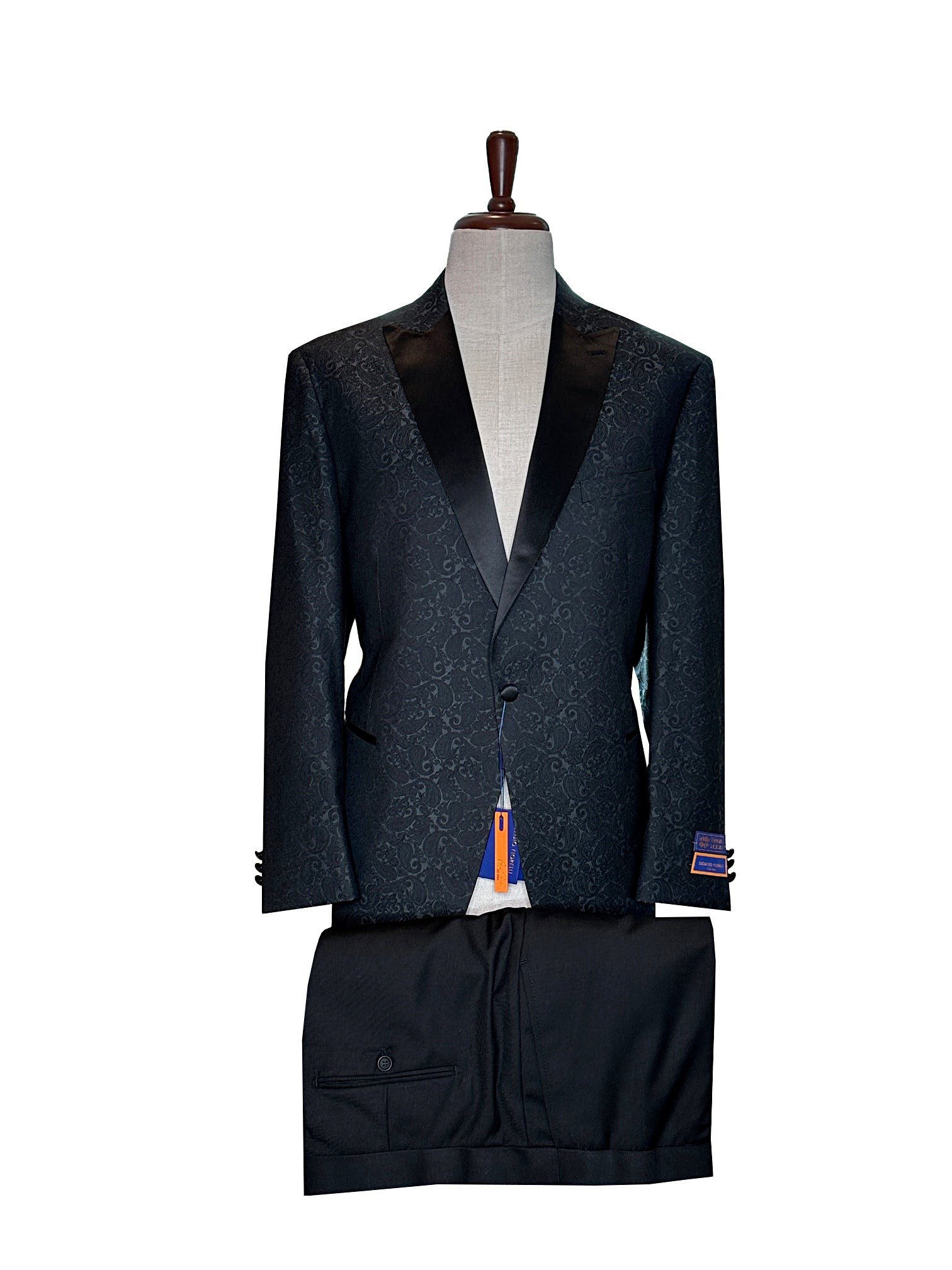 Fiorelli Classic Fit Black Paisley Tuxedo yaminismenswear