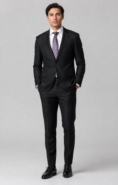 Finest Italian Luxe Suit in Black