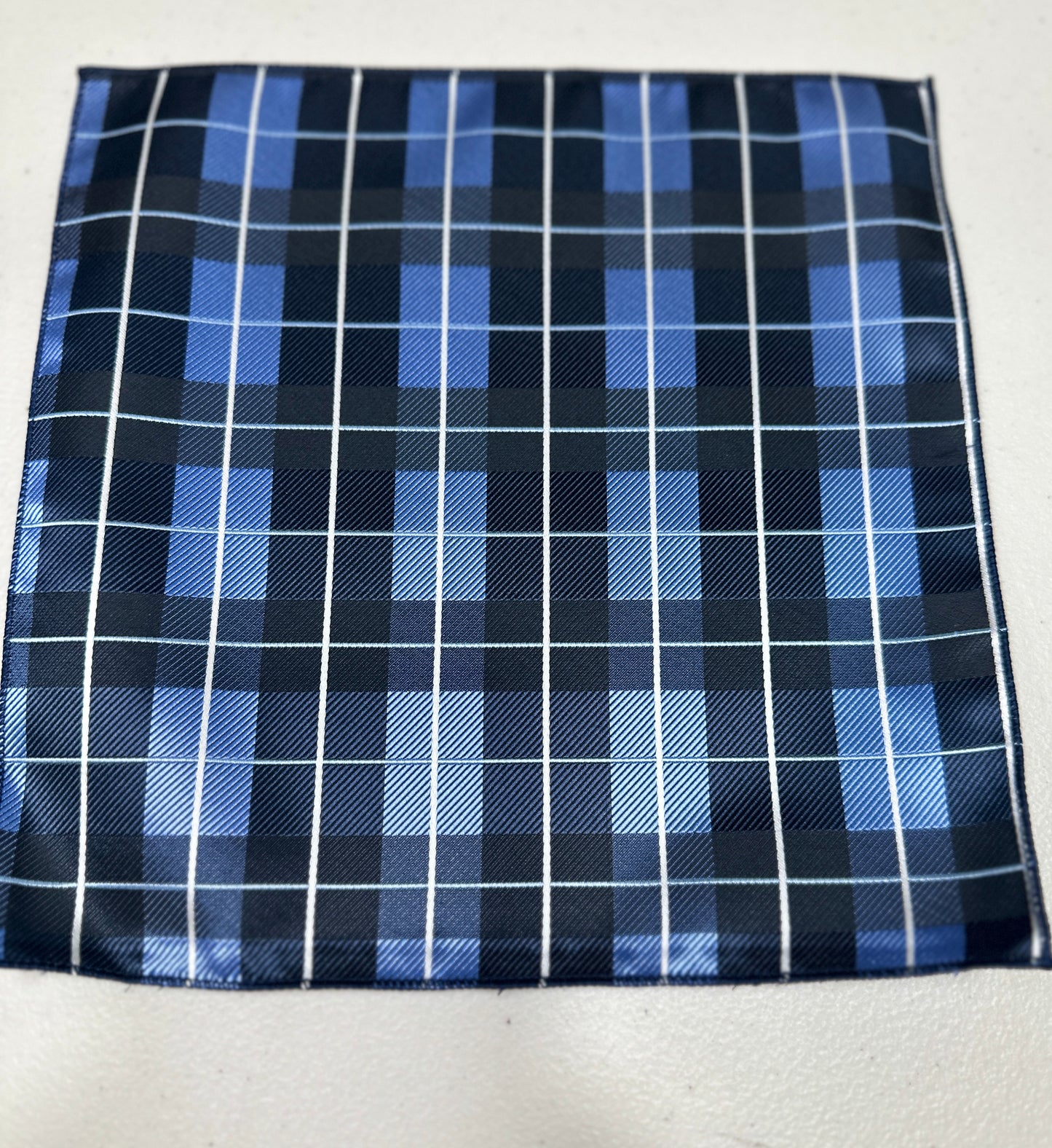 2 Sided Blue Plaid Handkerchief