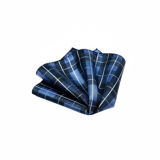 2 Sided Blue Plaid Handkerchief