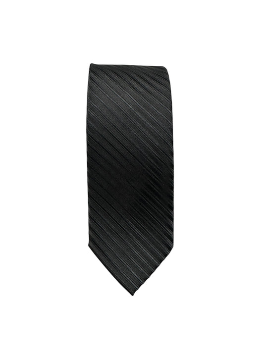 Designer Tie - Black & Black Stripe