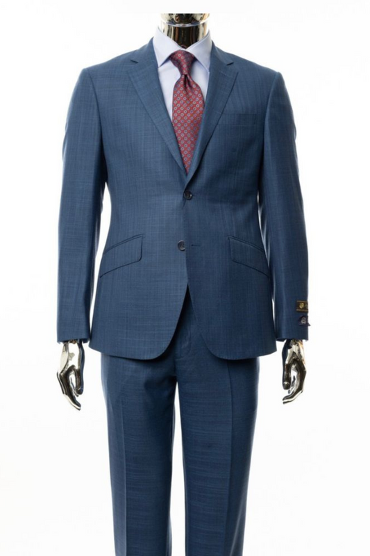 Berragamo Elegant Italy Luxe Light Blue Texture Suit