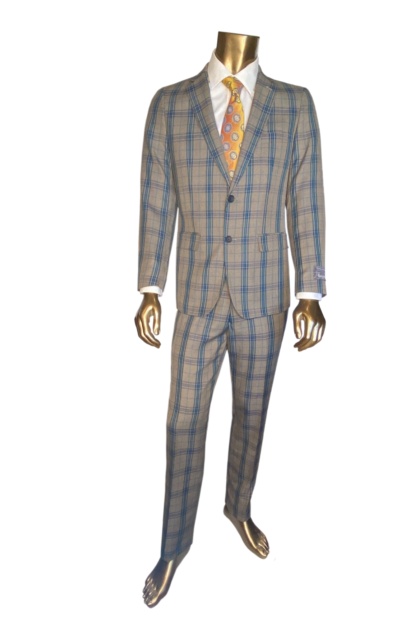 Bertolini Gray Plaid Suit