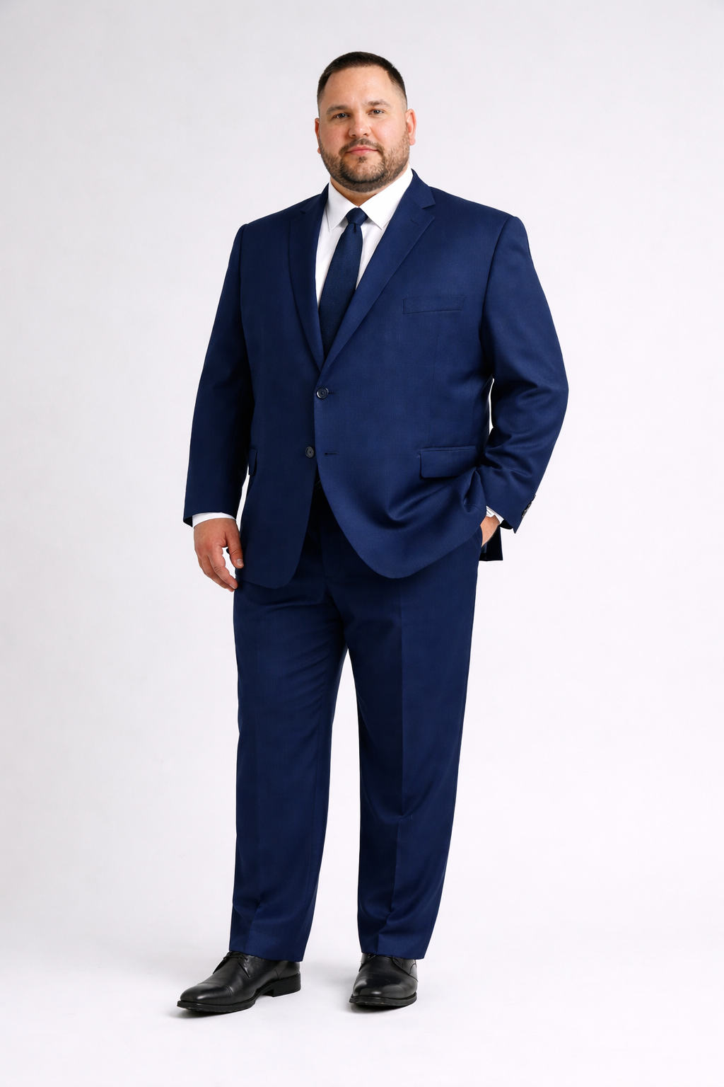 Giorgio Fiorelli - Portly Fit Solid Navy 2-Piece Suit
