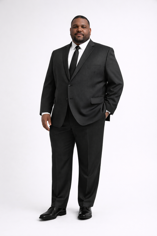 Giorgio Fiorelli - Portly Solid Charcoal Blue 2-Piece Suit
