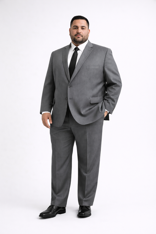 Giorgio Fiorelli - Portly Medium Gray Blue 2-Piece Suit