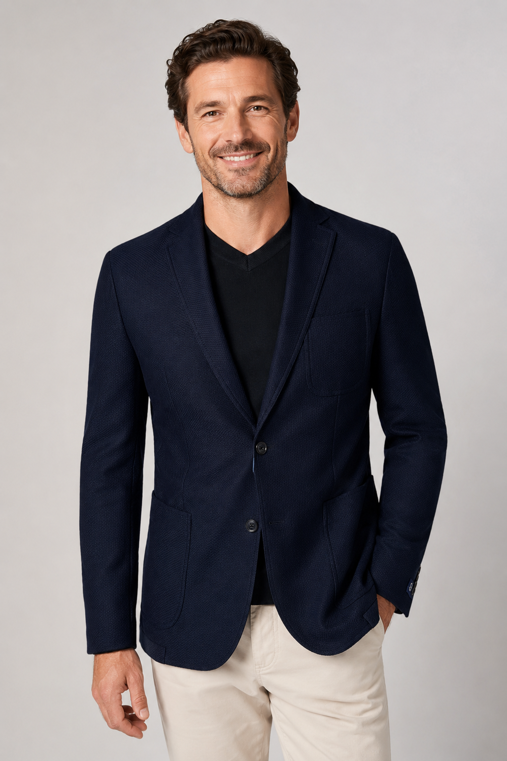 Elegant Black Textured Blazer