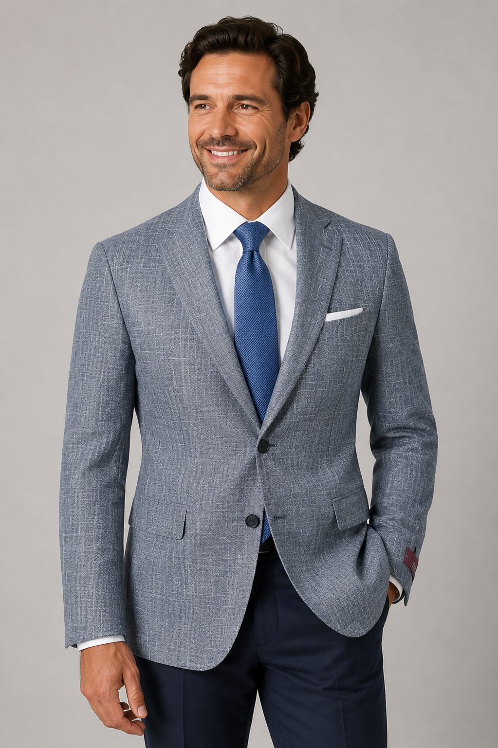 Stylish Italian Cut - Blazer - Blue Texture