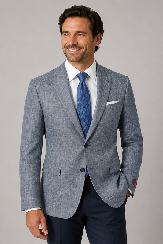 Stylish Italian Cut - Blazer - Blue Texture