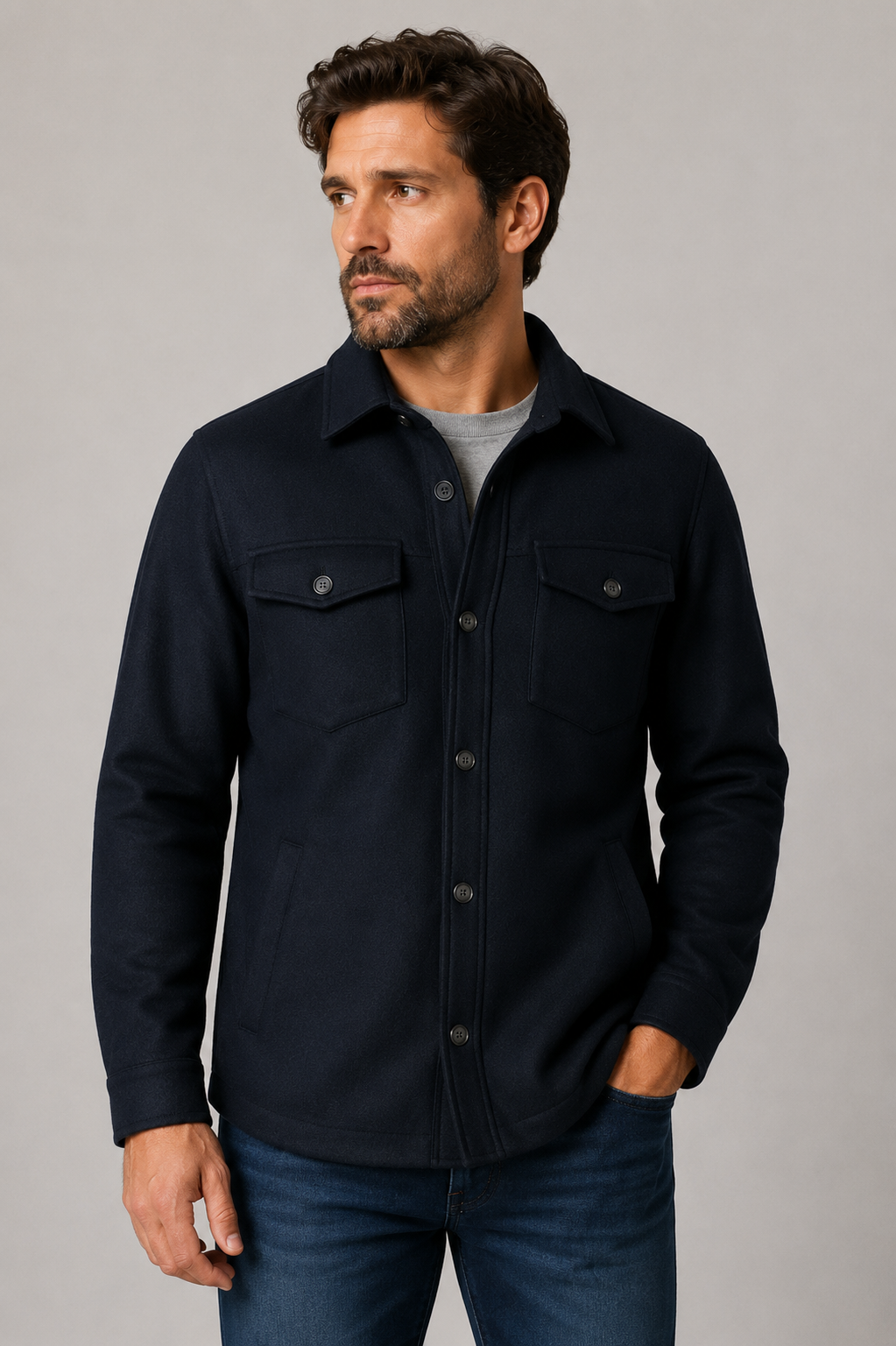 Premium Wool Italian - Black Blazer