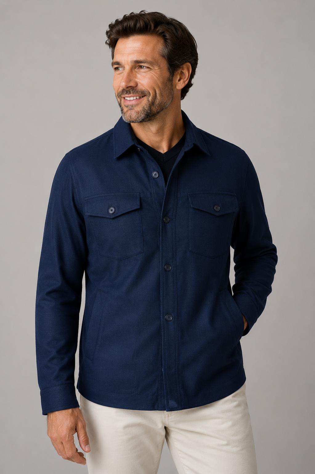 Premium Wool Italian - Navy Blazer
